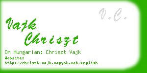 vajk chriszt business card